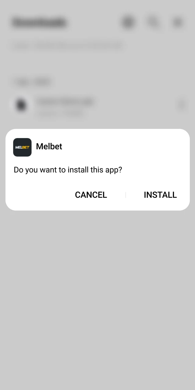 Locate the Melbet APK in your Downloads folder and start installation.