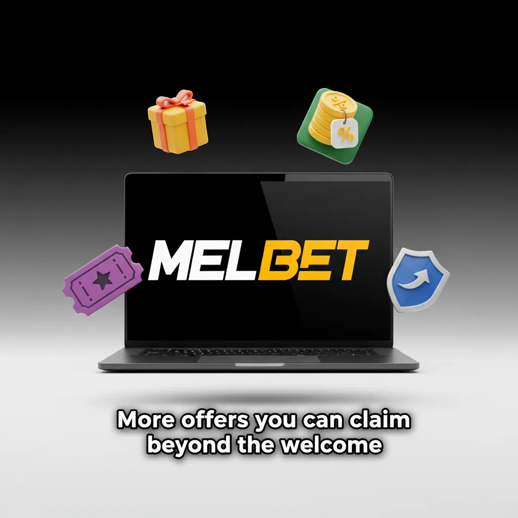 Promo graphic listing Melbet offers beyond welcome: Accumulator Boost, Reload Bonus, Free Spins, Live Casino Cashback
