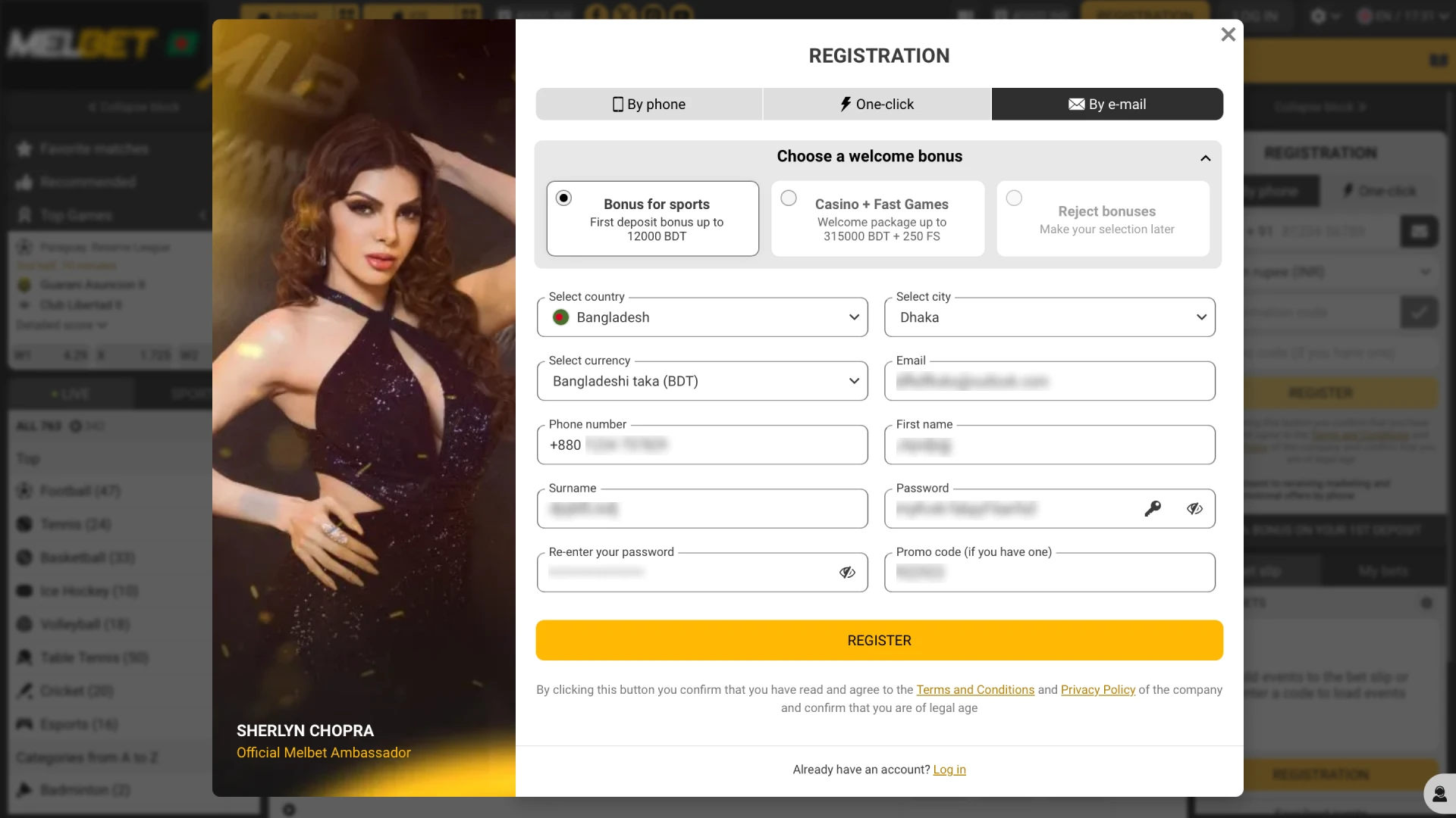 User confirming email or phone after filling in correct registration information.