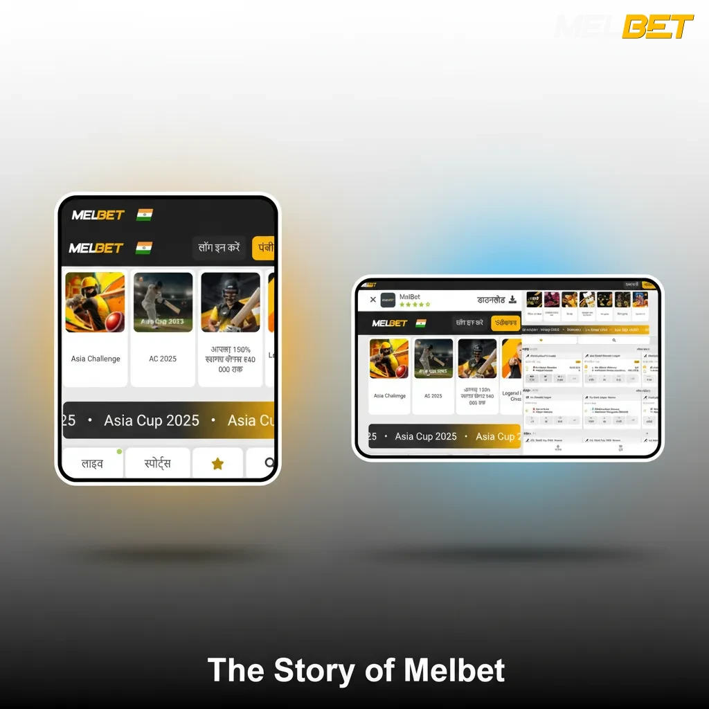 Infographic timeline of Melbet: active since 2012, licensed, India-focused growth, local payments, fast settlement.